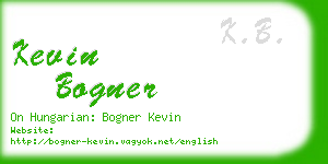 kevin bogner business card